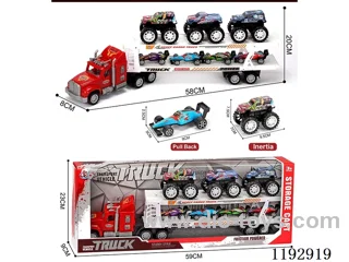 Tractor loaded 3PCS inertia 4PCS tin trucks