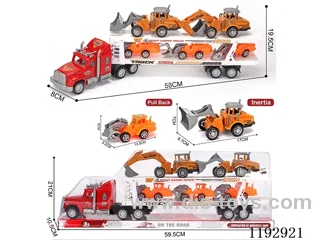 Trailer loading 2PCS inertia 3PCS skid steer construction vehicle