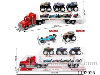 Tractor loaded 3PCS inertia 4PCS tin trucks