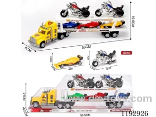 Trailer load skid steer 3PCS construction vehicle 2PCS motorbike