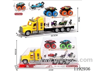 Trailer with 4PCS pull back tin bike