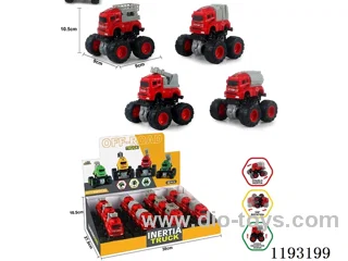 Dual Inertia Swing Stunt Tumbling Fire Truck on Big Wheels