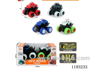 Dual Inertia Swing Stunt Tumbling Big Wheel Police Car (2pcs)
