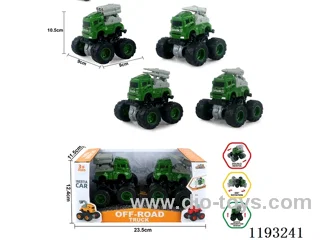 Double Inertia Swing Stunt Tumbling Big Wheel Military Vehicle (2pcs)