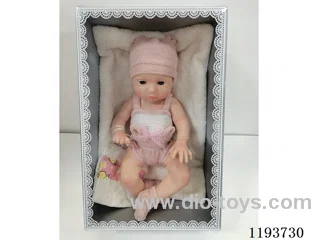 13 inch newborn solid silicone doll with pillow/pacifier/diaper (baby girl)