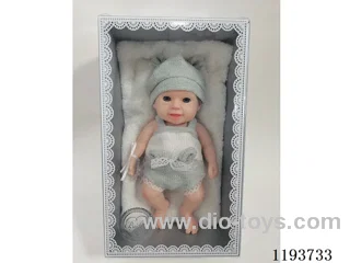 11 inch newborn solid silicone doll with pillow/pacifier (baby boy)