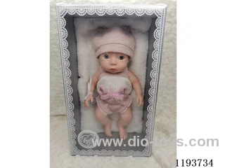 11 inch newborn solid silicone doll with pillow/pacifier (baby girl)