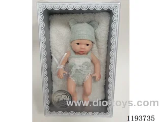 8 inch newborn solid silicone doll with pillow/pacifier (baby boy)