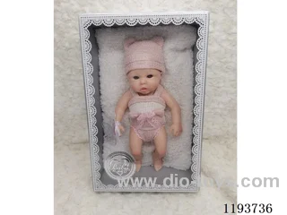 8 inch newborn solid silicone doll with pillow/pacifier (baby girl)