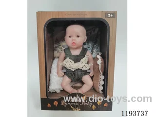 6 inch newborn solid silicone doll with pillow/quilt (baby boy)