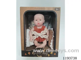 6 inch newborn solid silicone doll with pillow/quilt (baby girl)