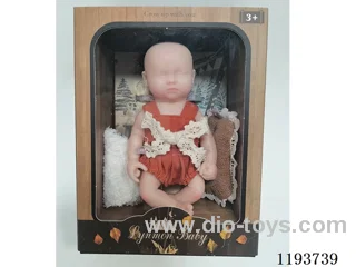 6 inch newborn solid silicone doll with pillow/quilt (baby girl)