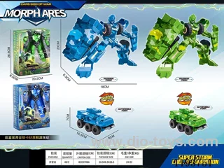 Alloy Manual Transformer Armored Vehicle(Blue/Green) 2 Colors Mixed Pack