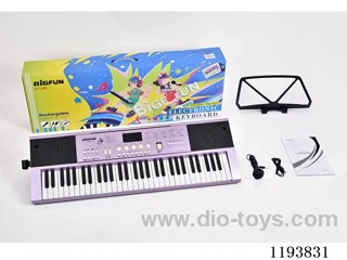 61 Keys Electronic Piano with Microphone/USB Cable/Manual/Music Sheet Holder/Built-in Lithium Battery/Headphone Jack