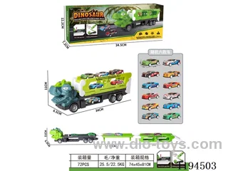 Dinosaur Head Ejector Rail Car w/6 Metal Cars