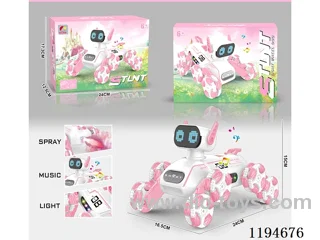 2.4G 11ch 8 wheel rc stunt dog W L/M/spray included 3.7V600mah battery