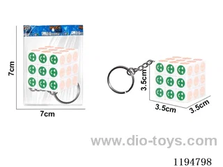 3.5CM Smiley Face Heat Transfer Rubik's Cube w/Keychain