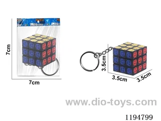 3.5CM Smiley Heat Transfer Rubik's Cube w/Keychain