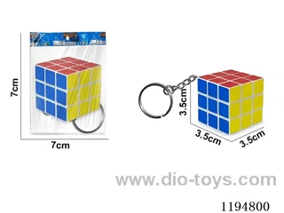 3.5CM Sticker Rubik's Cube w/Keychain