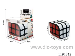 Solid Trihedral Rubik's Cube with Black Stickers
