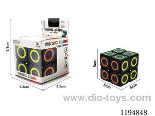 5.0CM Second Order Black Circle UV Printed Rubik's Cube