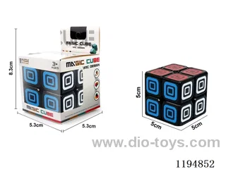 5.0CM 2nd order square-in-square UV printed Rubik's Cube on black background