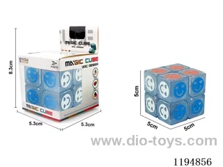 5.0CM 2nd order transparent smiley face UV printed Rubik's Cube