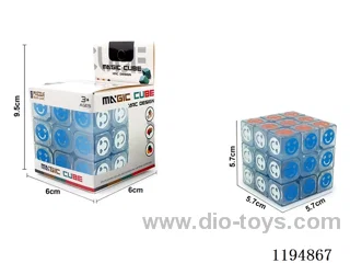 5.7CM Third order transparent smiley face UV printed Rubik's Cube