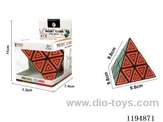 UV printing on the third order pyramid cube transparent.