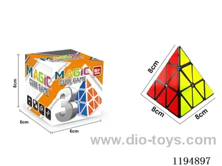 8CM Pyramid Rubik's Cube with Black Labeling