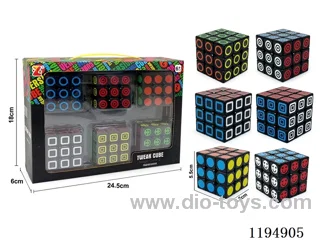 5.7CM Third Order Black UV Printed Rubik's Cube