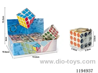 3.5CM Smiley Face Heat Transfer Rubik's Cube w/Keychain
