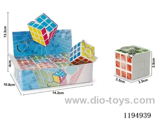 3.5CM Sticker Rubik's Cube w/Keychain