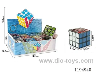 3.5CM sticker 3 steps Rubik's Cube with keychain