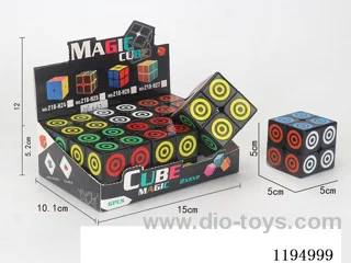 5.0CM 2nd Order Circle-in-Circle UV Printed Rubik's Cube on Black Background