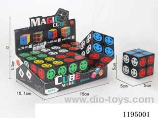 5.0CM 2nd order black smiley face UV printed Rubik's Cube