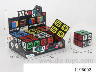 5.0CM 2nd order square-in-square UV printed Rubik's Cube on black background