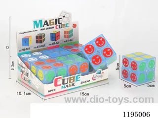 5.0CM 2nd order transparent smiley face UV printed Rubik's Cube
