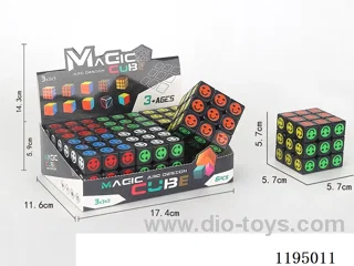 5.7CM 3 steps black smiley face UV printed Rubik's Cube