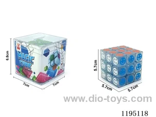 5.7CM Third order transparent smiley face UV printed Rubik's Cube