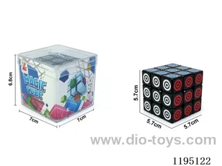 5.7CM 3 steps circle in circle on black background UV printed Rubik's cube