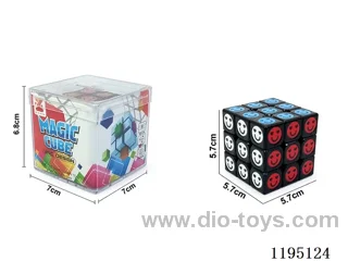 5.7CM 3 steps black smiley face UV printed Rubik's Cube