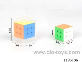 3.5CM solid color 3rd order Rubik's Cube with keychain