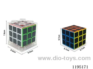 5.7CM Solid Color Carbon Fiber Film Coated Fully Enclosed Third Order Rubik's Cube