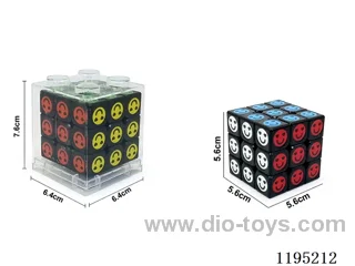 5.7CM 3 steps black smiley face UV printed Rubik's Cube
