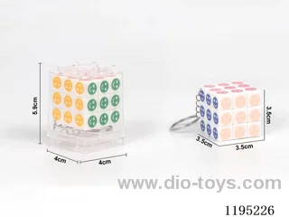 3.5CM Smiley Heat Transfer Rubik's Cube with Keychain