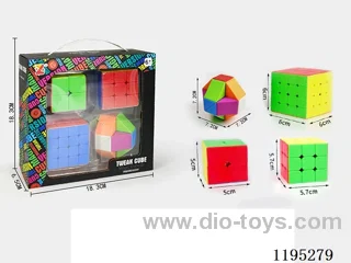 Solid Color 2nd, 3rd and 4th Order Rubik's Cube + Ruler Set