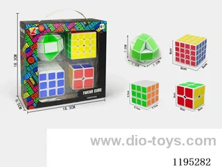 White Stickers Rubik's Cube + Ruler Set
