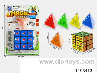 5.3CM Black Digital Stickers Assorted 3D Triangle Maze