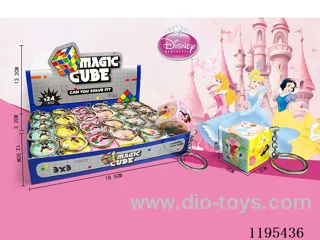 3CM Rubik's Cube UV printing Disney Princess with keychain